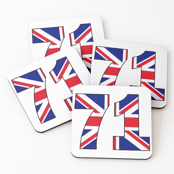 Item preview, Number 71 with UK flag on the background designed and sold by AllShirts21.