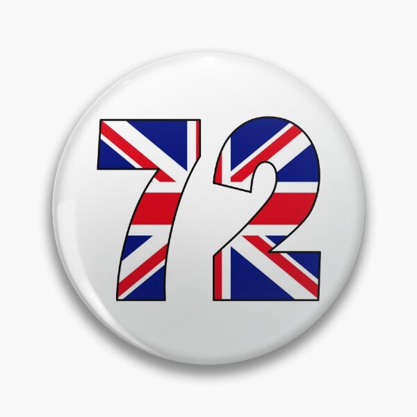 Item preview, Number 72 with UK flag on the background designed and sold by AllShirts21.