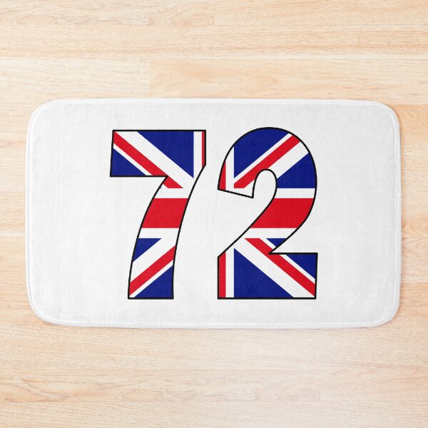 Item preview, Number 72 with UK flag on the background designed and sold by AllShirts21.
