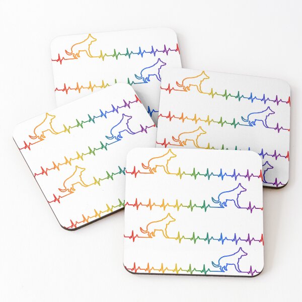 Item preview, Dog Heartbeat Pattern in Rainbow designed and sold by belly-e-luna.