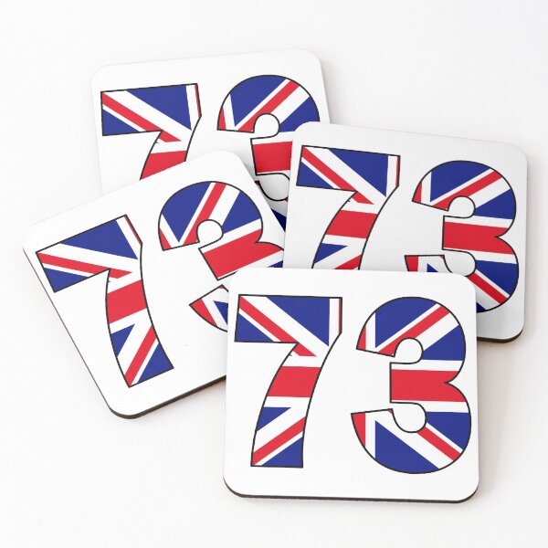 Item preview, Number 73 with UK flag on the background designed and sold by AllShirts21.