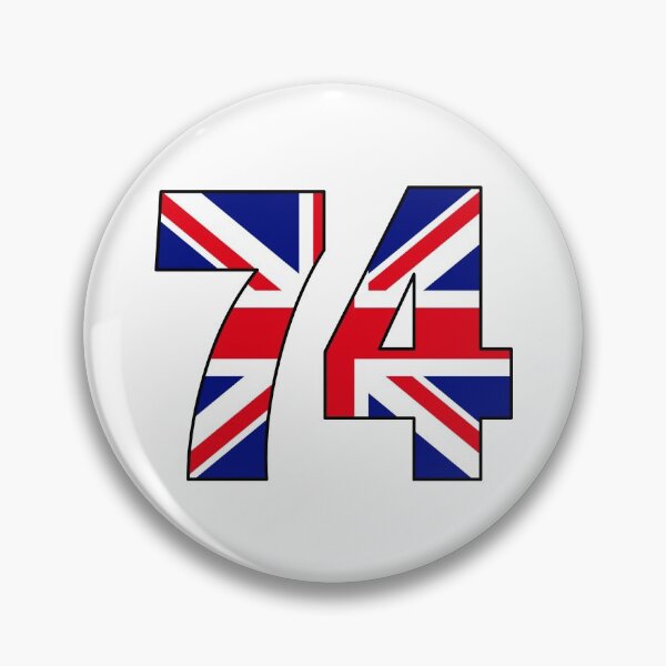 Item preview, Number 74 with UK flag on the background designed and sold by AllShirts21.