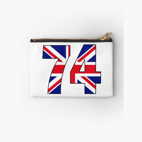 Item preview, Number 74 with UK flag on the background designed and sold by AllShirts21.
