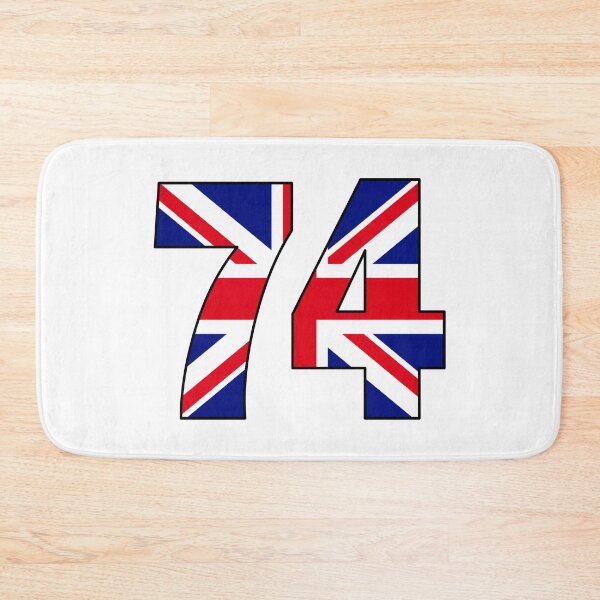 Item preview, Number 74 with UK flag on the background designed and sold by AllShirts21.