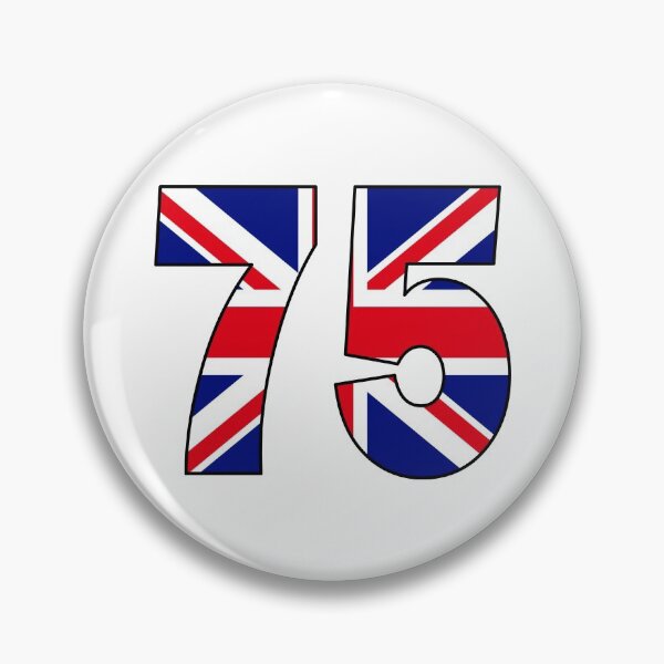 Item preview, Number 75 with UK flag on the background designed and sold by AllShirts21.