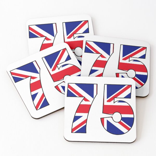Item preview, Number 75 with UK flag on the background designed and sold by AllShirts21.