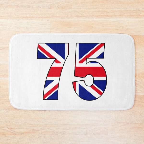 Item preview, Number 75 with UK flag on the background designed and sold by AllShirts21.