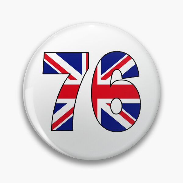 Item preview, Number 76 with UK flag on the background designed and sold by AllShirts21.