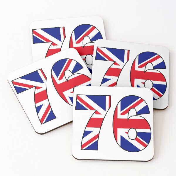 Item preview, Number 76 with UK flag on the background designed and sold by AllShirts21.