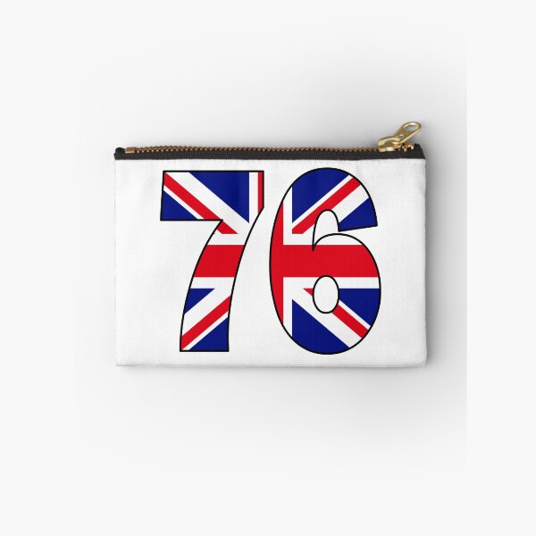 Item preview, Number 76 with UK flag on the background designed and sold by AllShirts21.