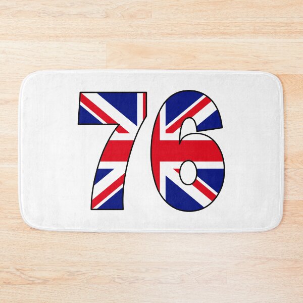 Item preview, Number 76 with UK flag on the background designed and sold by AllShirts21.