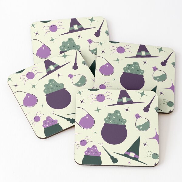 Item preview, Halloween purple green witch pattern designed and sold by VioletAspen.