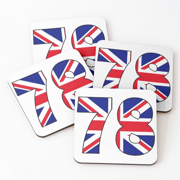 Item preview, Number 78 with UK flag on the background designed and sold by AllShirts21.