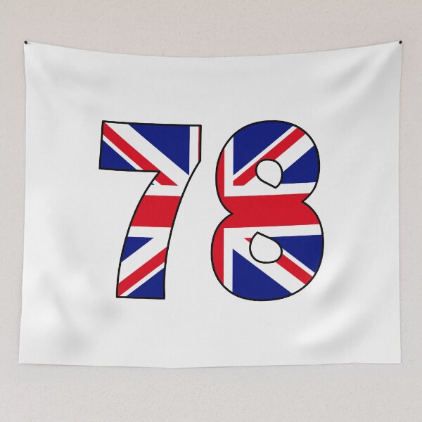 Item preview, Number 78 with UK flag on the background designed and sold by AllShirts21.
