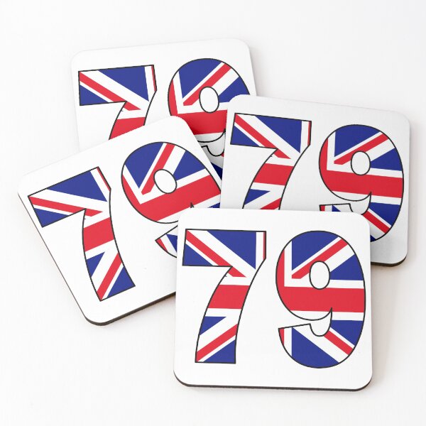 Item preview, Number 79 with UK flag on the background designed and sold by AllShirts21.