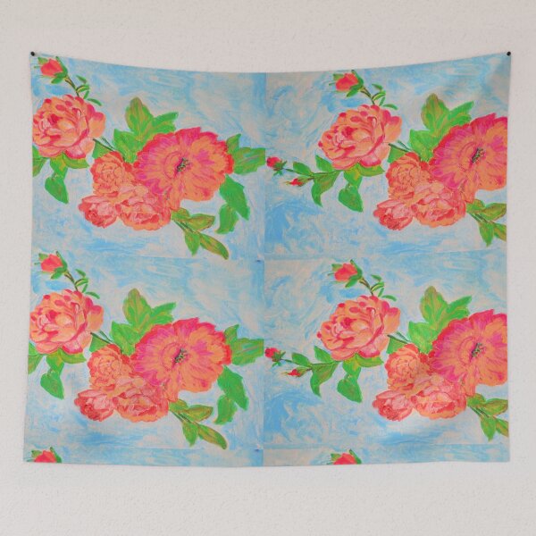 Item preview, peonies painting designed and sold by Fiveladiesart.