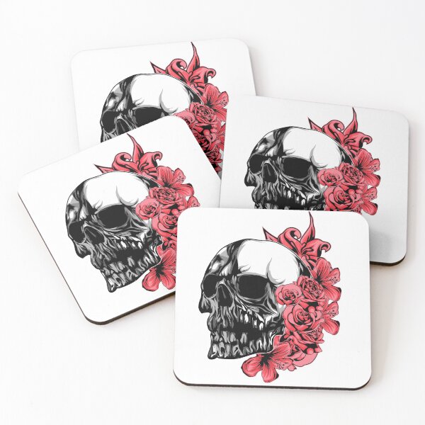 Item preview, Skull With Red Flowers designed and sold by JTS STORE.