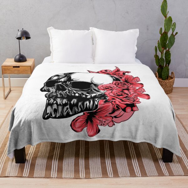 Item preview, Skull With Red Flowers designed and sold by JTS STORE.