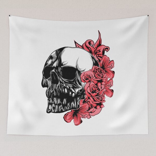 Item preview, Skull With Red Flowers designed and sold by JTS STORE.