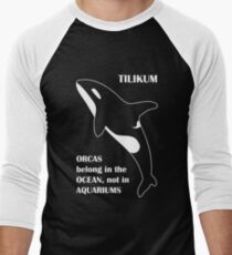 Orcas Belong in the Ocean, Not in Aquariums Men's Baseball ¾ T-Shirt