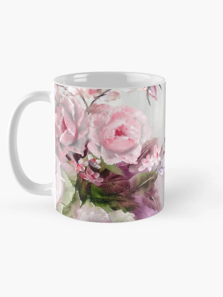 Thumbnail 5 of 6, Coffee Mug, Pink Roses designed and sold by DiensDesign.