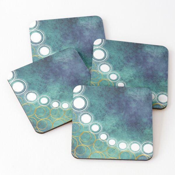 Item preview, Overlap gold and white circle designs designed and sold by The Pattern Artist.