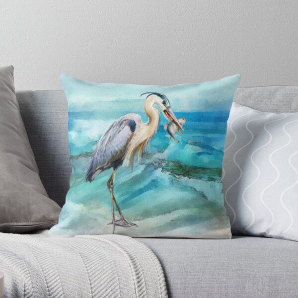 Blue heron throw pillows sale