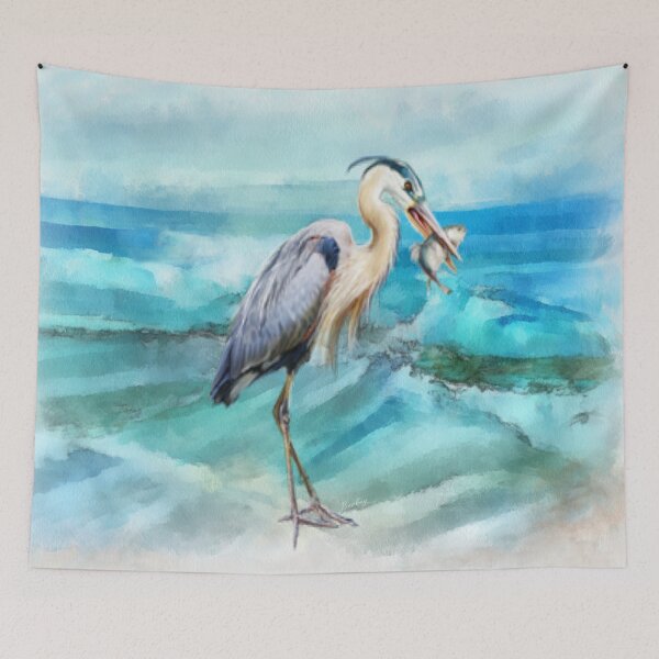 Item preview, Great Blue Heron with Fish designed and sold by Barbny.