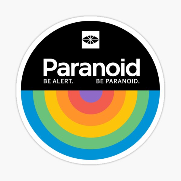 Item preview, Paranoid Classic Patch (Black/Colour on White) designed and sold by Fox Newton.