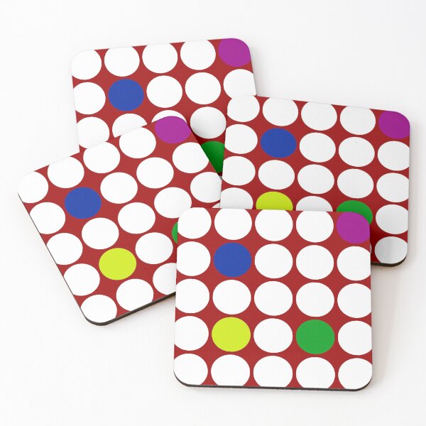 Item preview, White and colored dots on a red background. designed and sold by Francesko221.