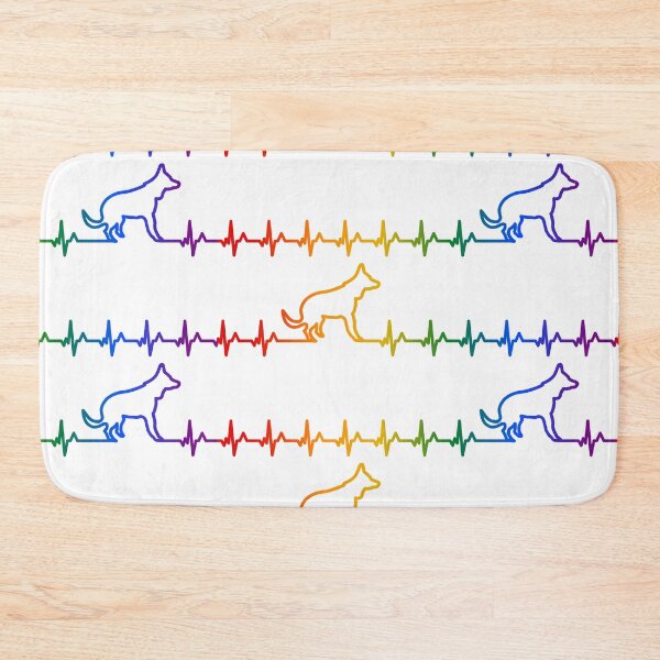 Item preview, Dog Heartbeat Pattern in Rainbow designed and sold by belly-e-luna.