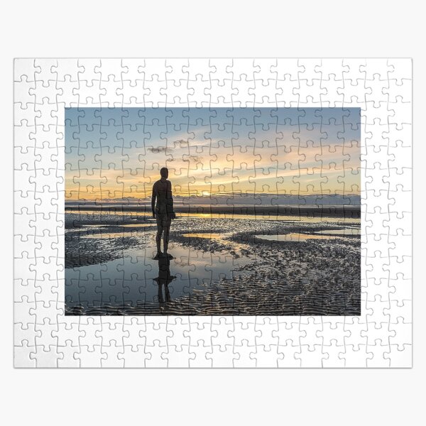 Sunset light, Crosby beach Jigsaw Puzzle