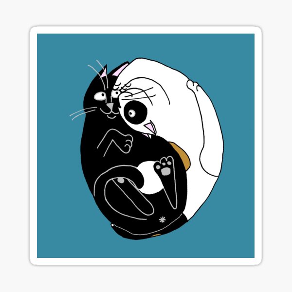 Vista previa del artículo con la obra «Gato ying yang», diseñado y vendido por Padmoumou.