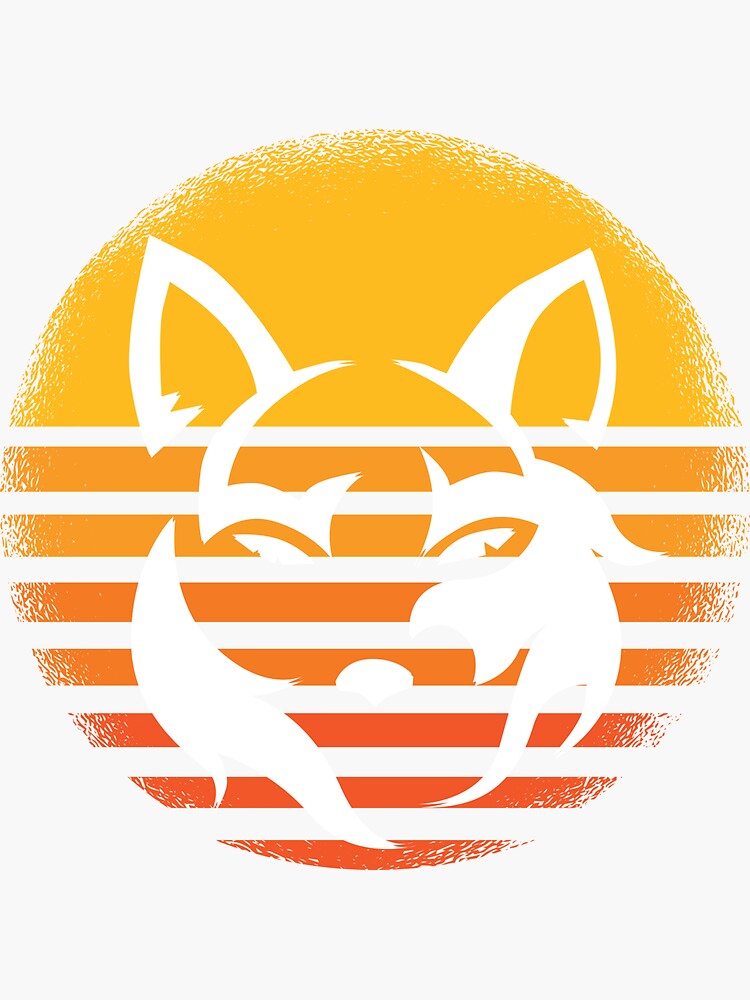 "Retro wolf sun animal" Sticker by Imutobi Redbubble