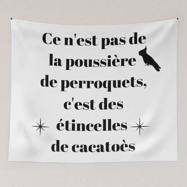 Item preview, It's not bird parrot , it's cockatoo glitter quote black french designed and sold by L'Atelier Oranjade.