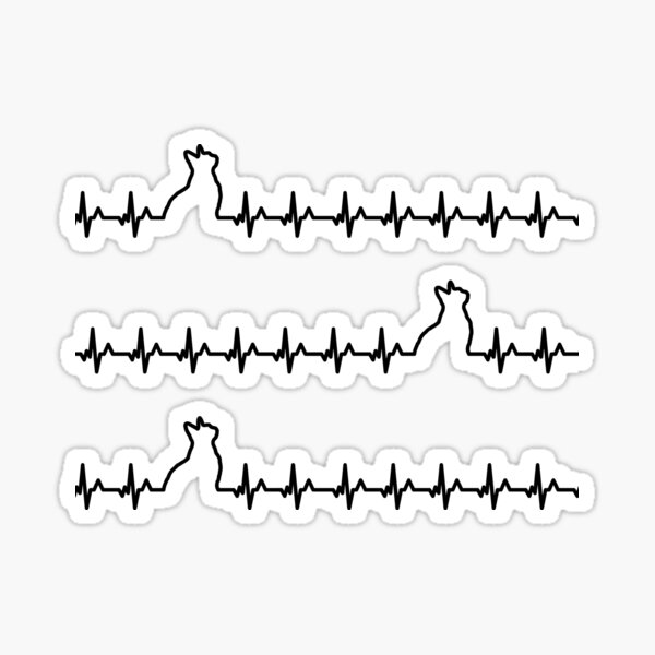 Cat Heartbeat Pattern Sticker