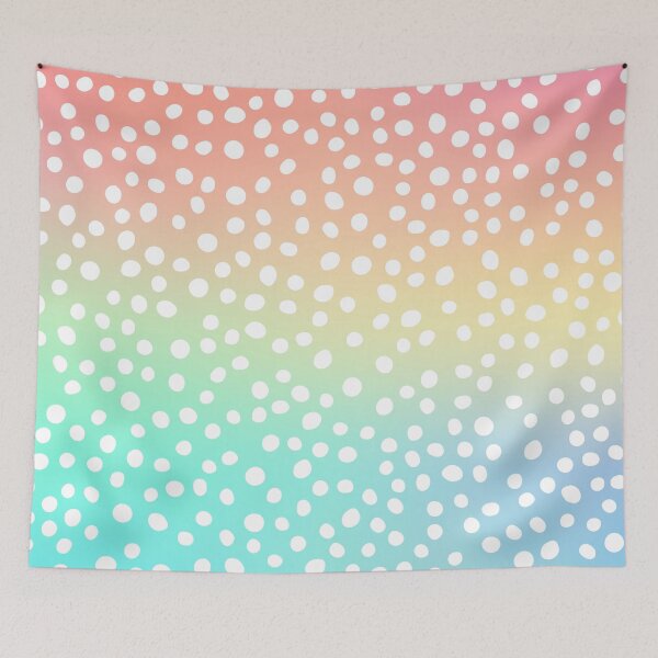 Item preview, Rainbow White Polka Dots Pattern designed and sold by Vic Torys ☆.