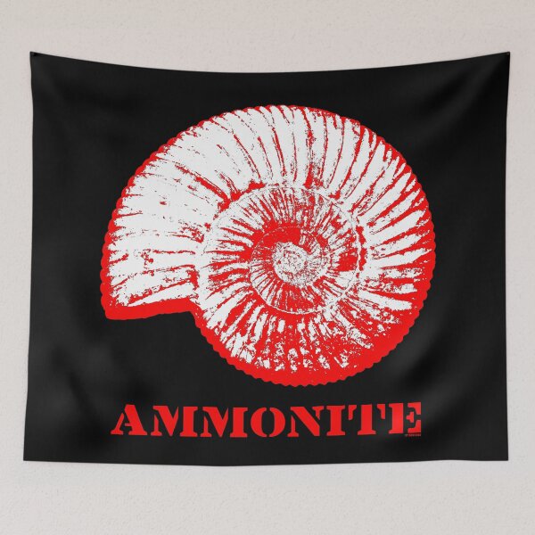 Item preview, Ammonite Prehistoric Red White designed and sold by 7T-Designs.