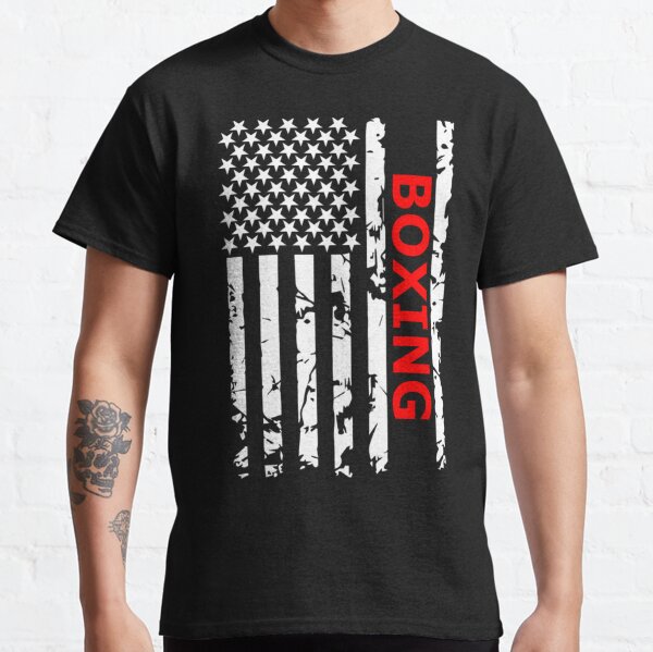 Boxing Cool USA Flag Graphic Design Classic T-Shirt