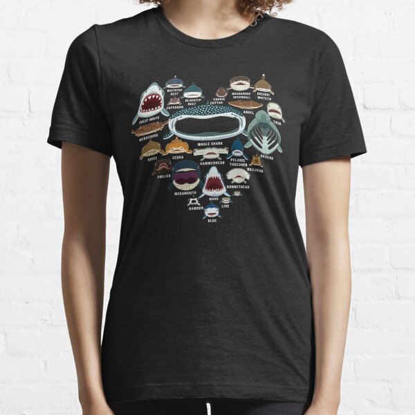Love shark faces tshirt funny gifts Essential T-Shirt