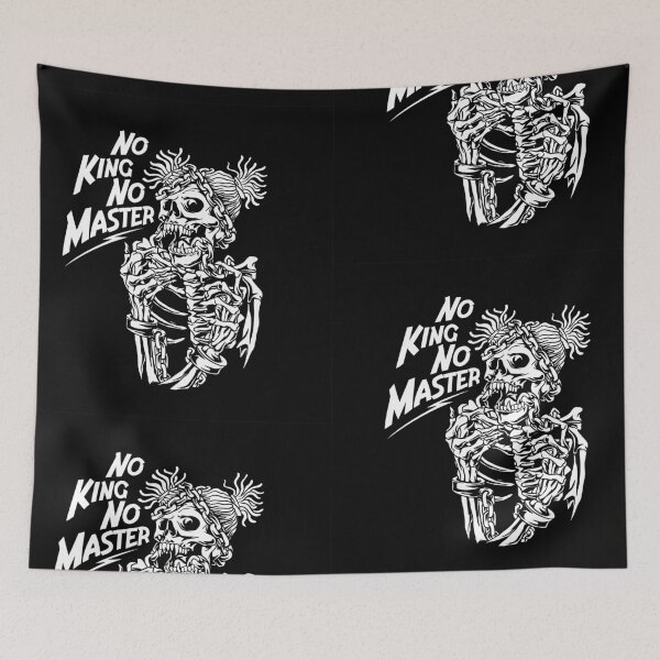 Item preview, No King No Master Skull Skeleton Art designed and sold by VladVintage.