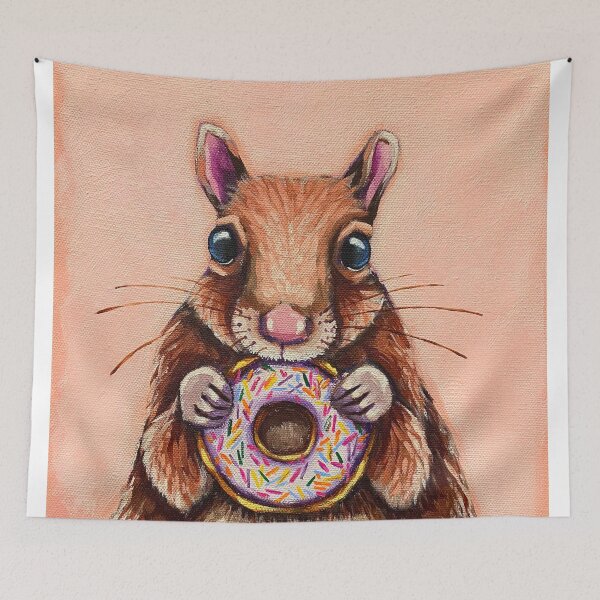 Item preview, Squirrel eating a glazed donut designed and sold by StressieCat.