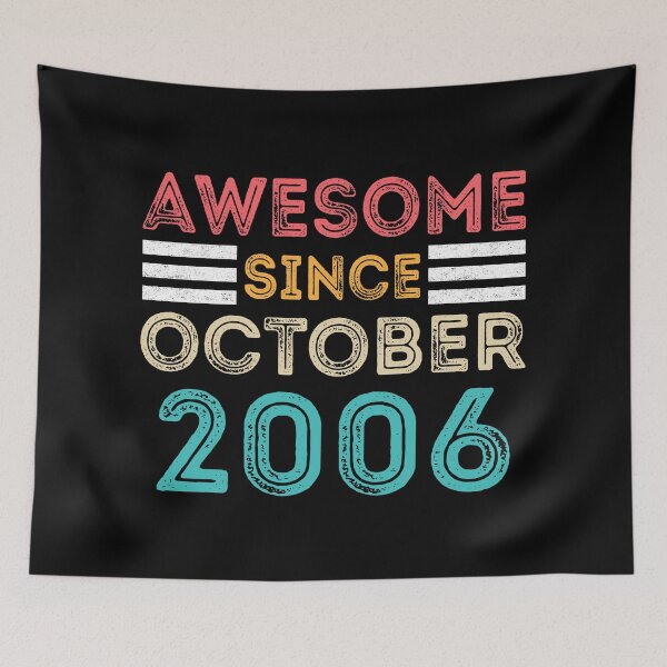 Item preview, Retro Vintage 14th Birthday - Awesome Since October 2006 designed and sold by meedTee.