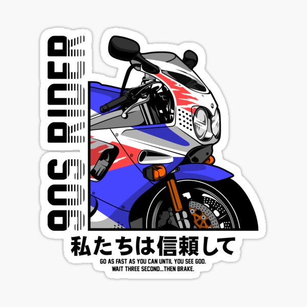 Rider face and gears Motorcycle stickers - TenStickers