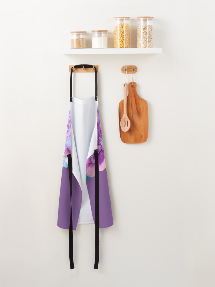 Alternate view of Watercolor bouquet with purple succulents Apron