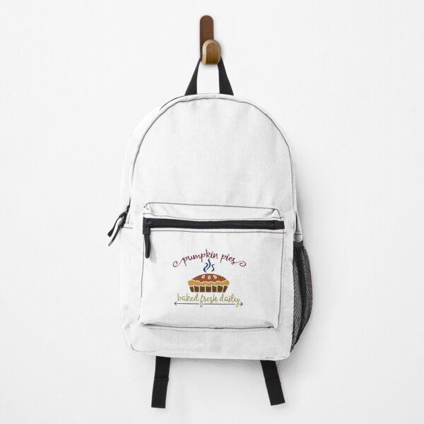 Pumpkin pies baked fresh daily: Funny Fall Design. Backpack