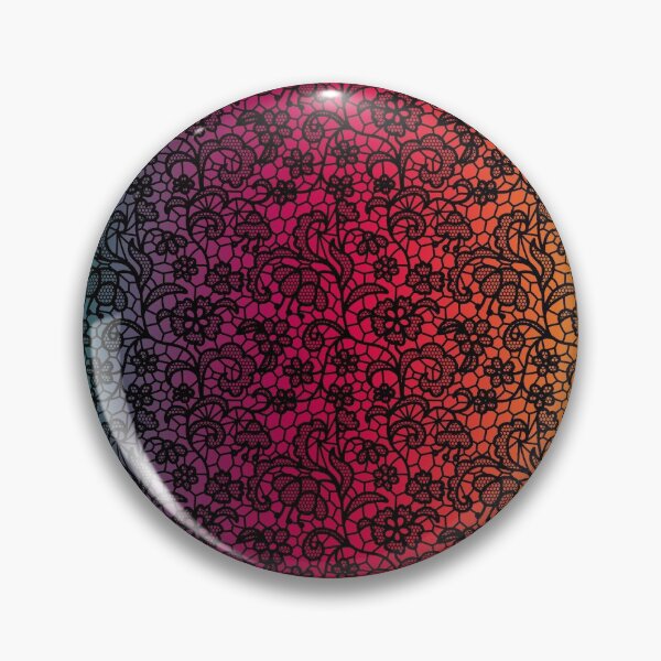 Item preview, Rainbow gradient with black lace design - colorful pattern designed and sold by MadandMean.