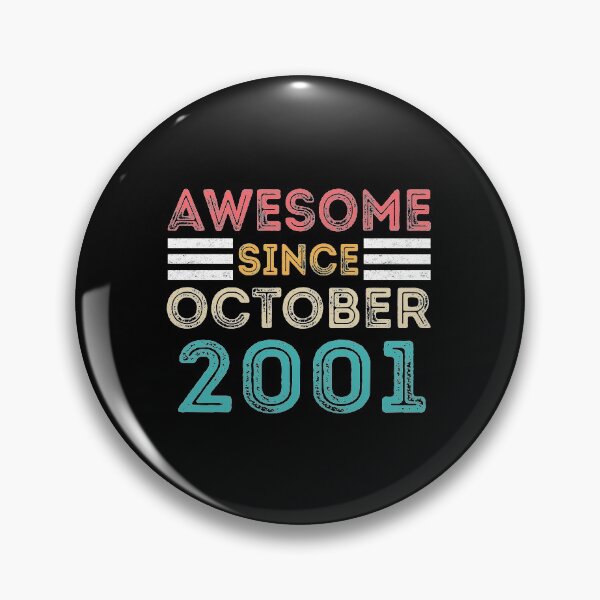 Item preview, Retro Vintage 19th Birthday - Awesome Since October 2001 designed and sold by meedTee.
