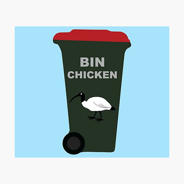 Item preview, Rubbish Bin Chicken on Blue designed and sold by Digitaldingo.