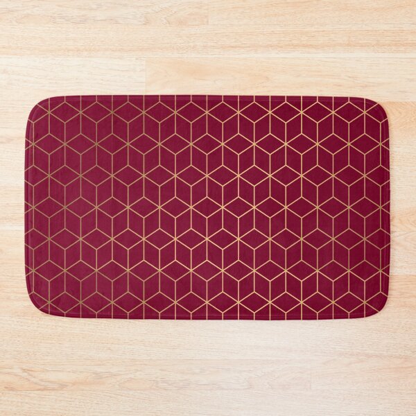 Item preview, Wine Red Cherry Red Gold Geometric Pattern designed and sold by Vic Torys ☆.